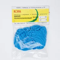 Шнур полипропиленовый ПП  8-прядн.d. 4 мм с серд. синий в мотках по 15 м